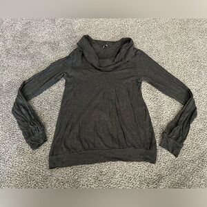 SPLENDID Medium Gray Knit Cowl Neck Tunic Top
